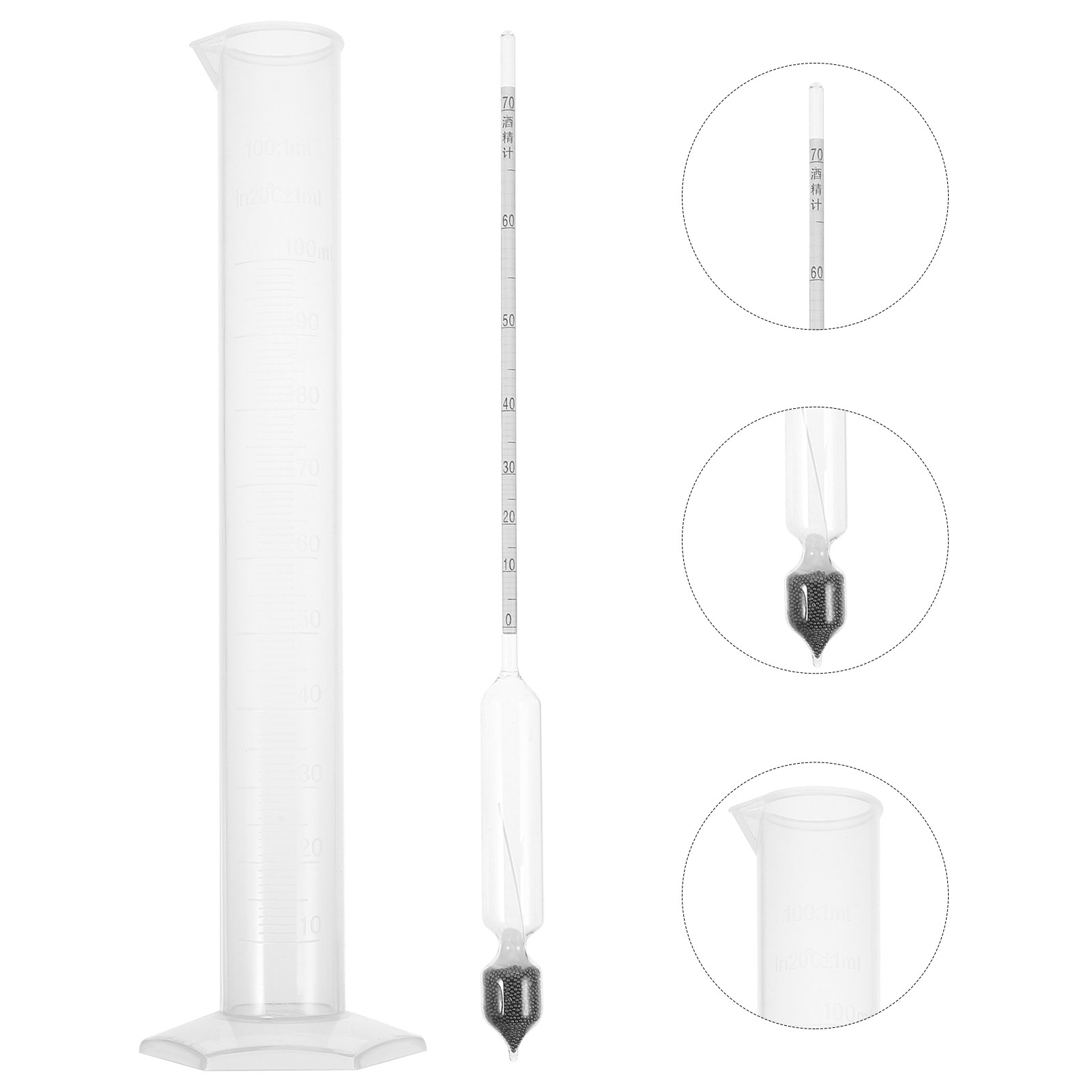 Wine To Beer Alcohol - 1 ensemble d'hydromètres à alcool pour
