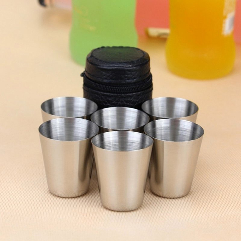 Wine Beer Coffee - 4/6 pièces tasses en acier inoxydable