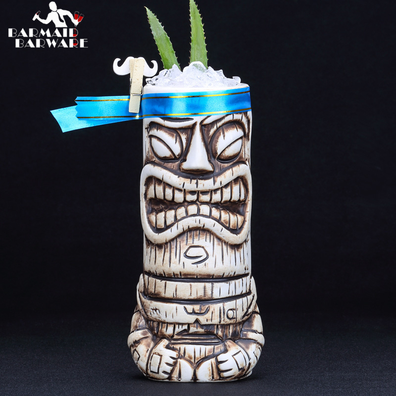 Wine Beer Coffee - Mug Tiki en céramique de 600ml,
