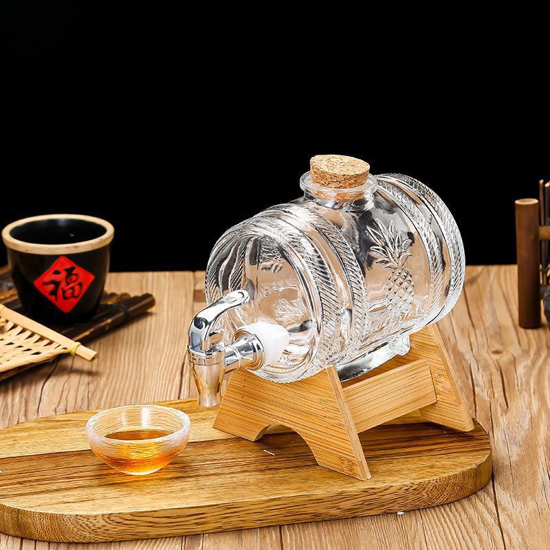 Wine To Beer Alcohol - Baril de whisky en verre 1L,