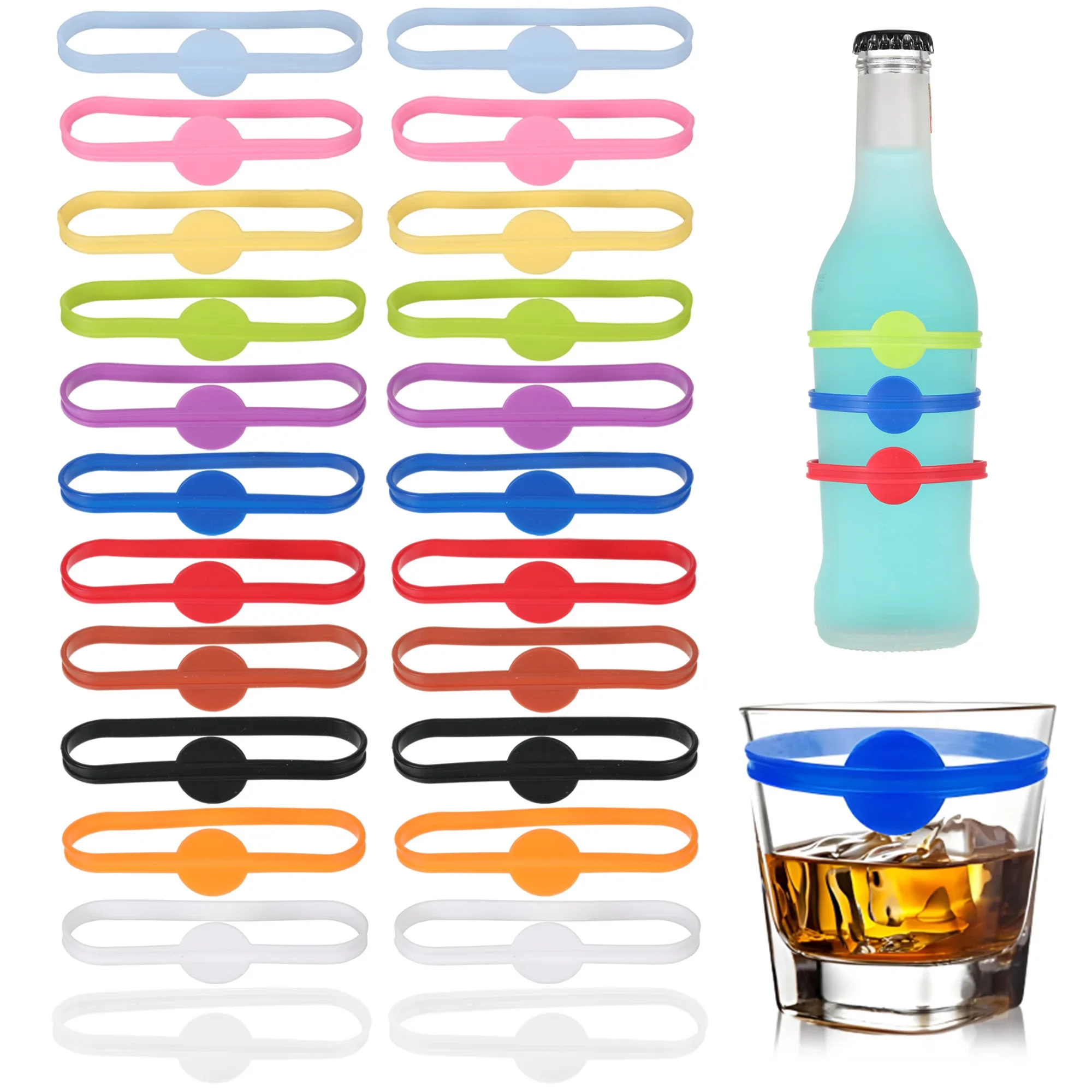 Wine Or Beer - 24 pièces étiquettes de vin verres