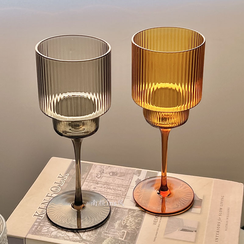 Wine Or Beer - Verres à vin à rayures nordiques
